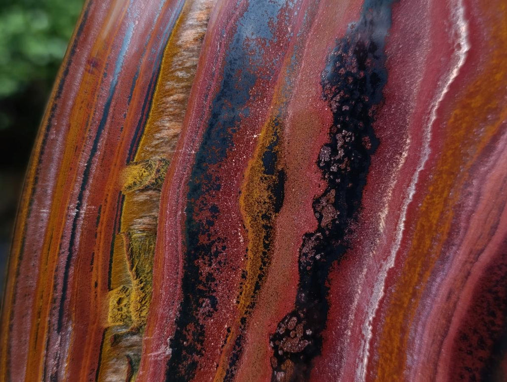 Polished XXL Banded Tiger Iron Stone Display Piece x 1 From Prieska, Northern Cape, South Africa