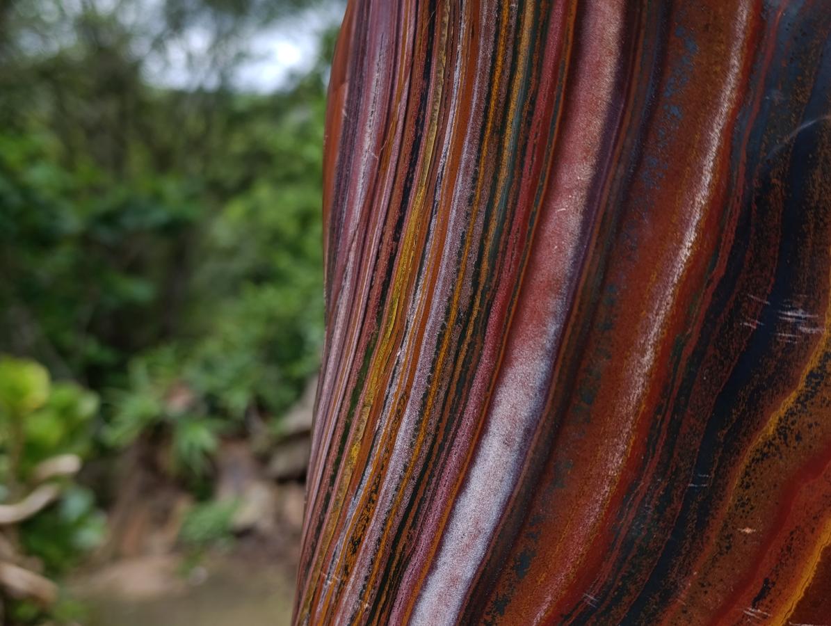 Polished XXL Banded Tiger Iron Stone Display Piece x 1 From Prieska, Northern Cape, South Africa