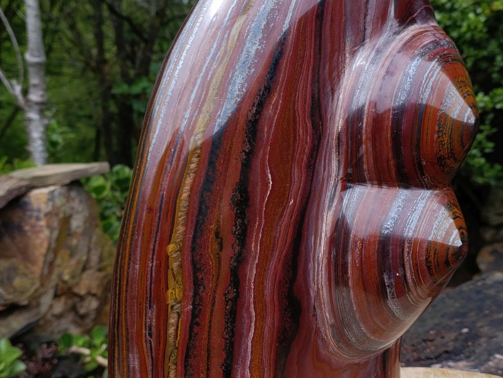 Polished XXL Banded Tiger Iron Stone Display Piece x 1 From Prieska, Northern Cape, South Africa