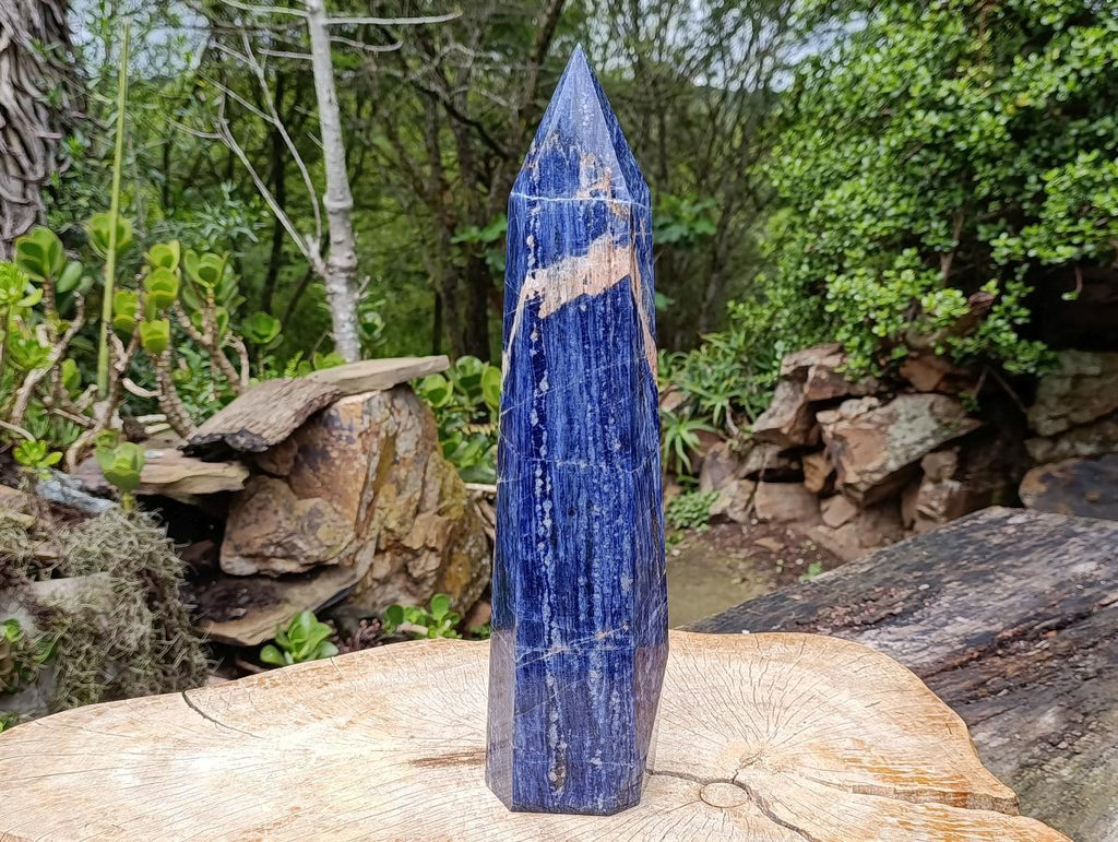 Polished XL Deep Blue Sodalite Crystal Tower x 1 From Kunene, Namibia