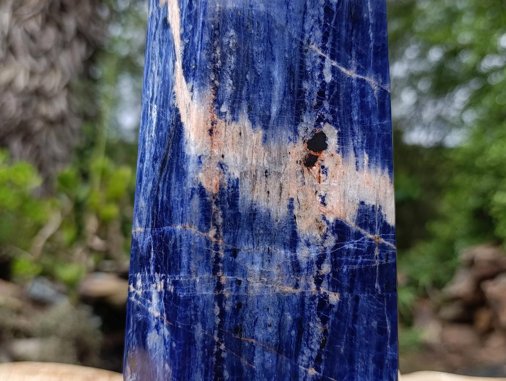 Polished XL Deep Blue Sodalite Crystal Tower x 1 From Kunene, Namibia