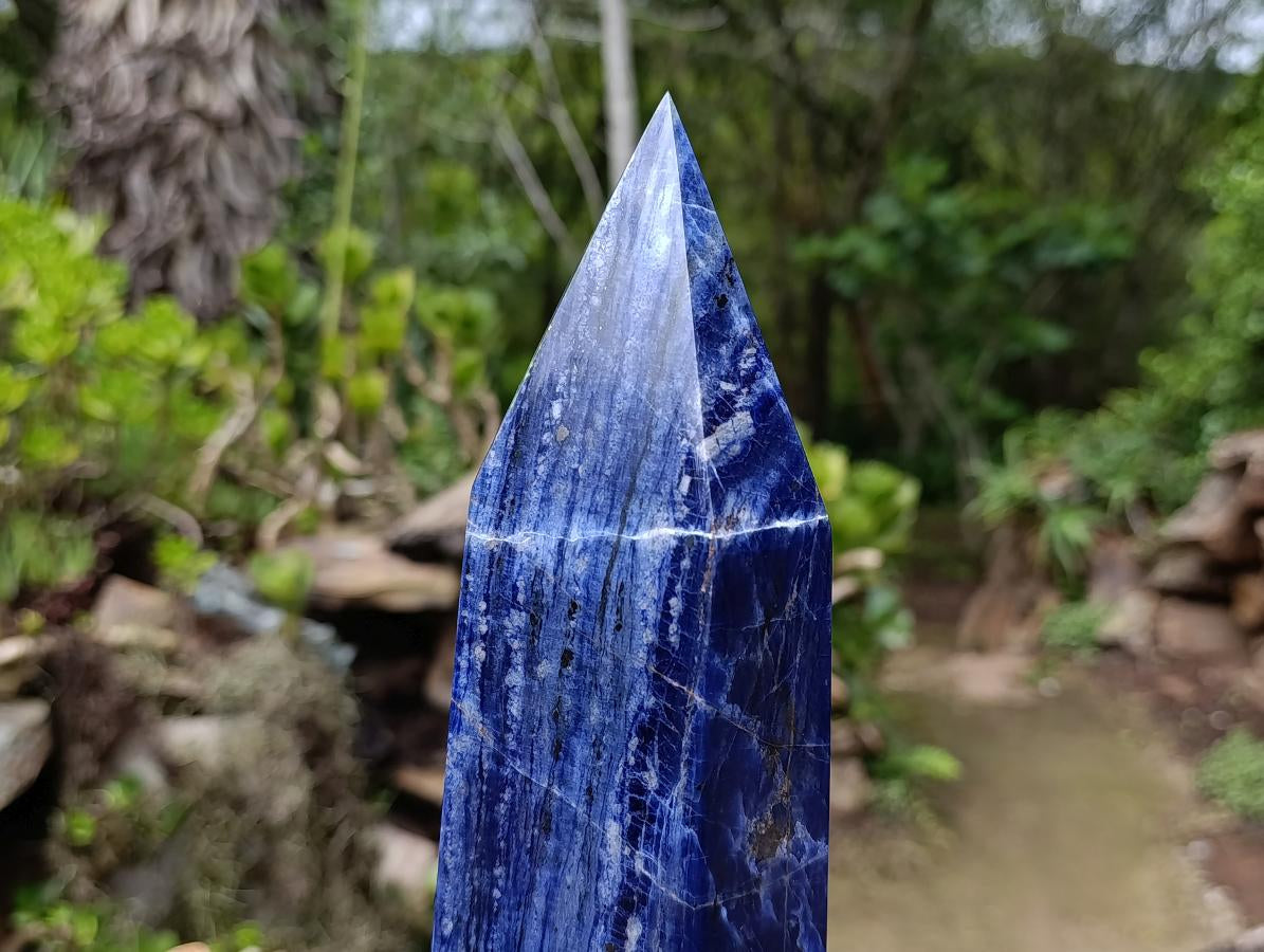 Polished XL Deep Blue Sodalite Crystal Tower x 1 From Kunene, Namibia