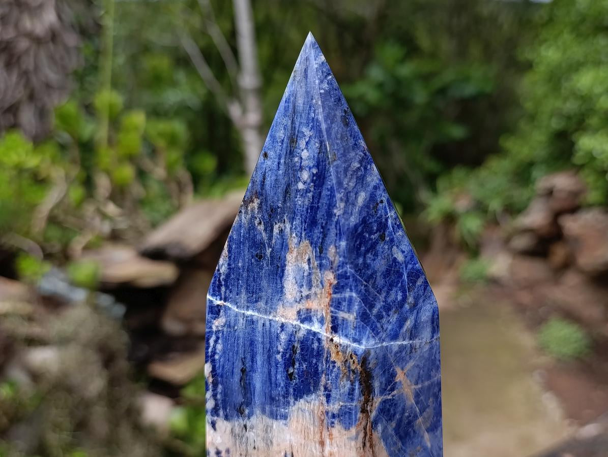 Polished XL Deep Blue Sodalite Crystal Tower x 1 From Kunene, Namibia