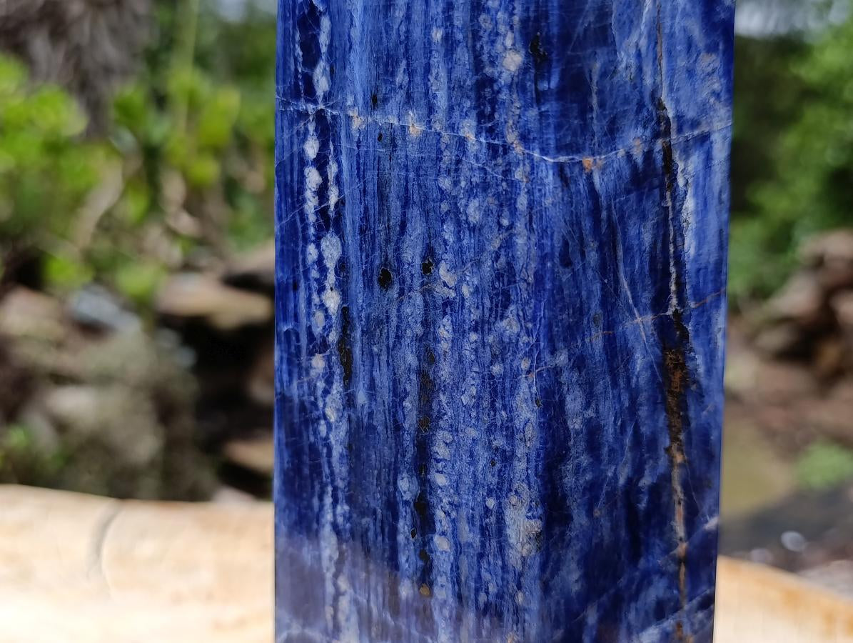 Polished XL Deep Blue Sodalite Crystal Tower x 1 From Kunene, Namibia