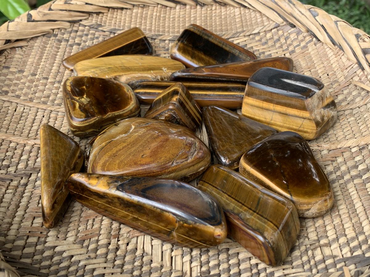 Polished Golden Tigers Eye Nodules x 14, 1 BAG, From South Africa