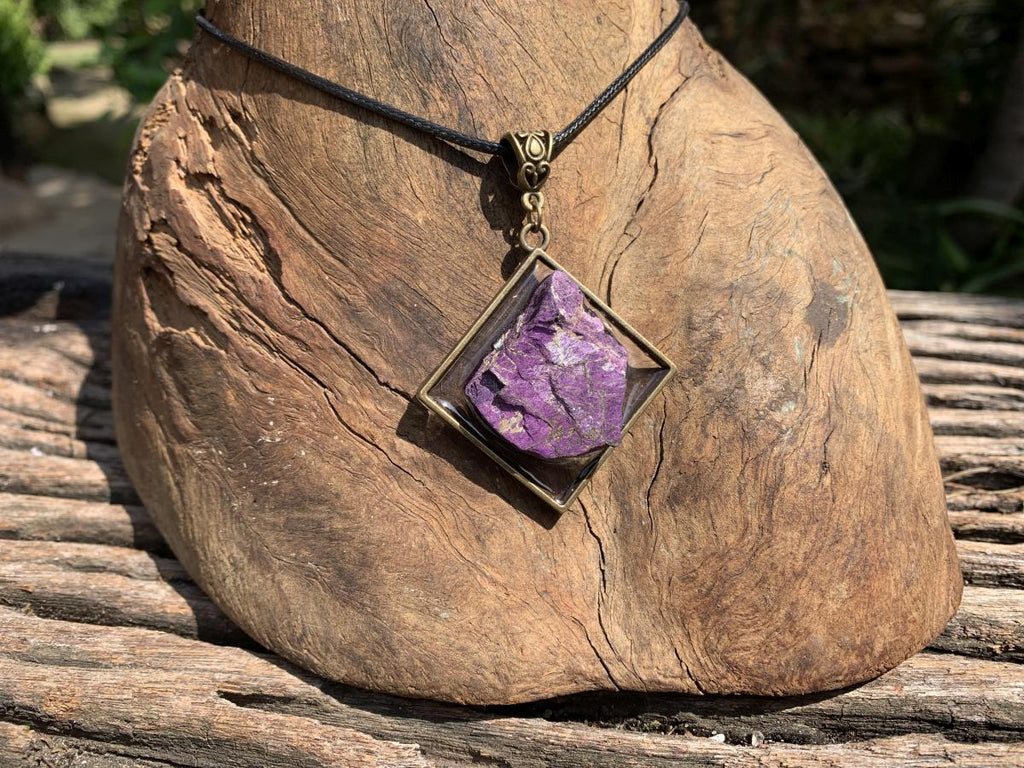 Hand Made Selected Purpurite Metallic Pendant by Adre Designs x 1 From Namibia