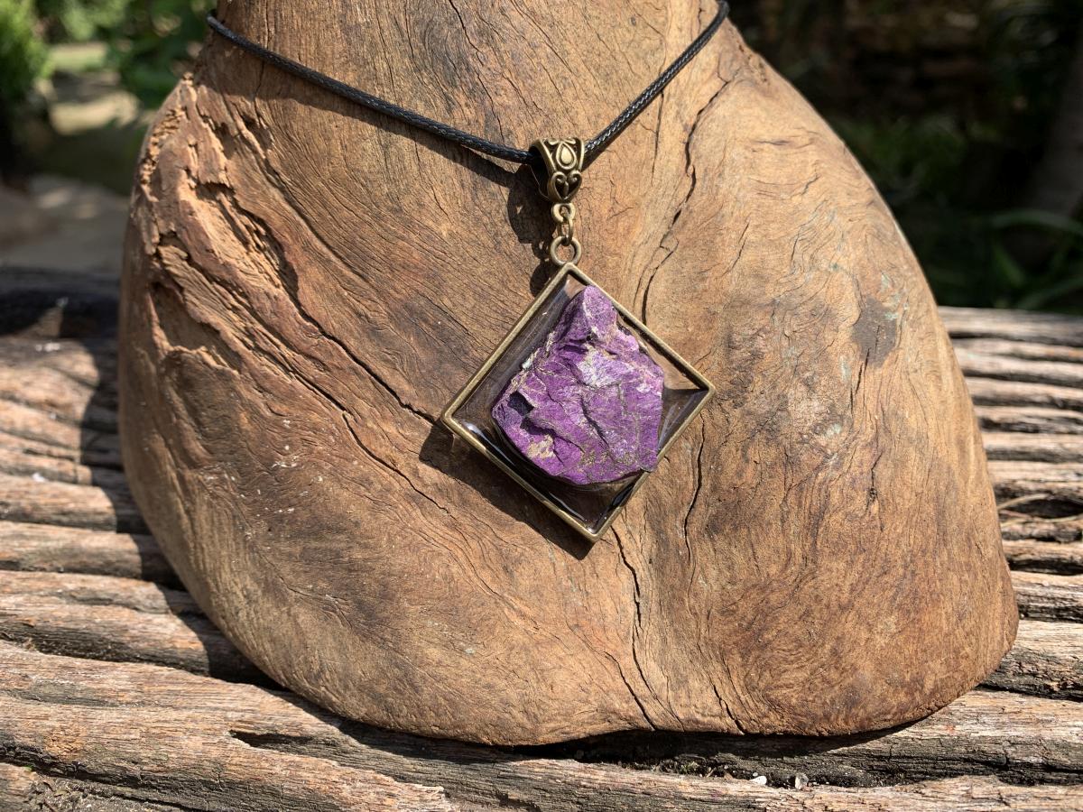 Hand Made Selected Purpurite Metallic Pendant by Adre Designs x 1 From Namibia