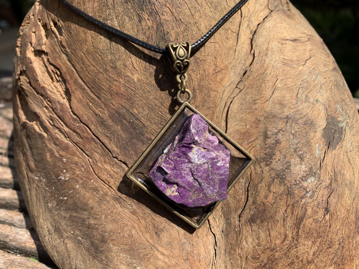 Hand Made Selected Purpurite Metallic Pendant by Adre Designs x 1 From Namibia