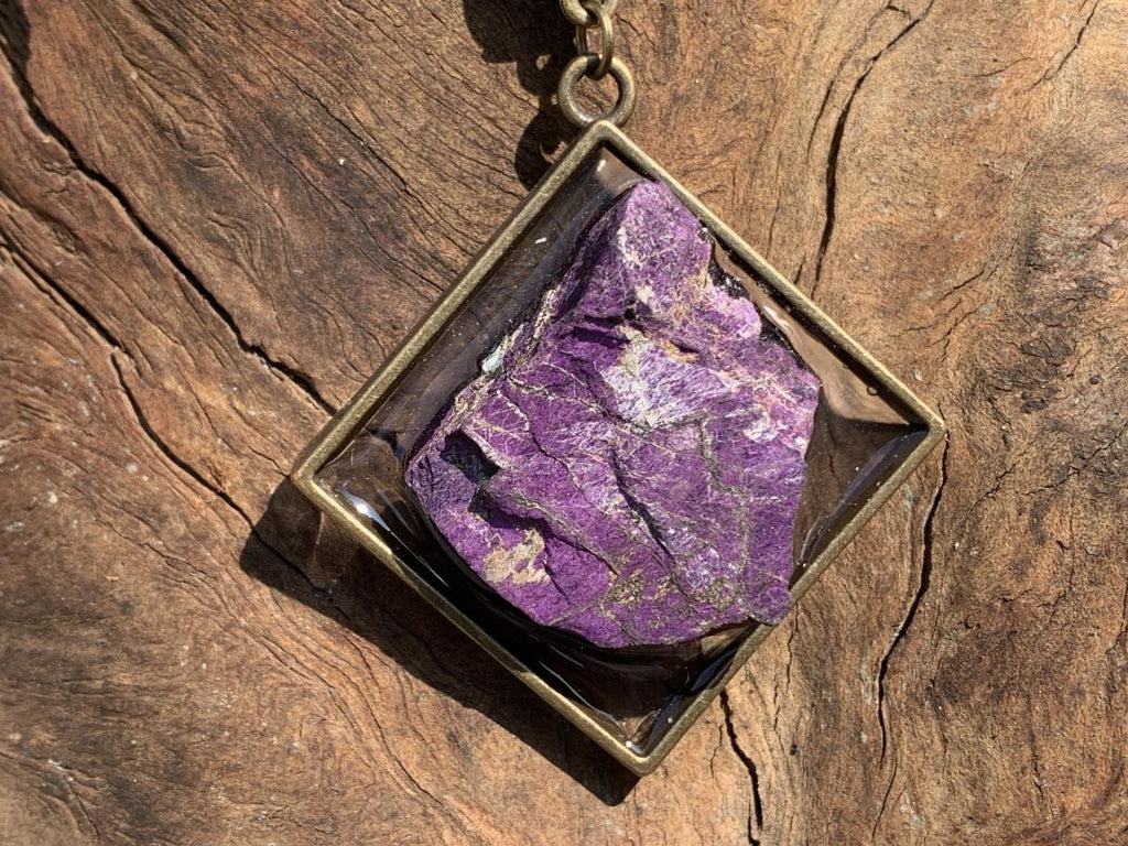 Hand Made Selected Purpurite Metallic Pendant by Adre Designs x 1 From Namibia