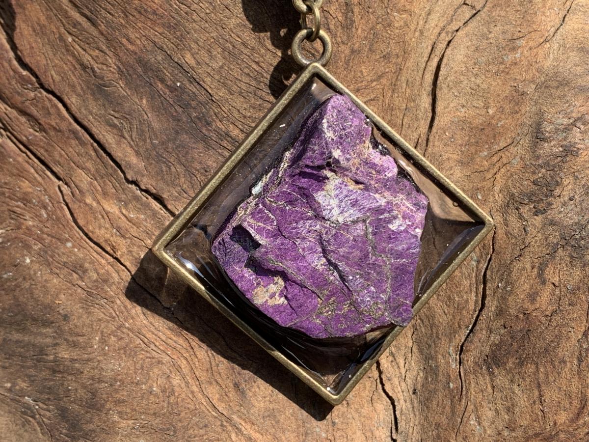 Hand Made Selected Purpurite Metallic Pendant by Adre Designs x 1 From Namibia