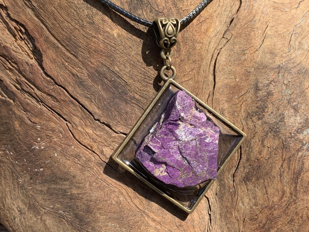 Hand Made Selected Purpurite Metallic Pendant by Adre Designs x 1 From Namibia