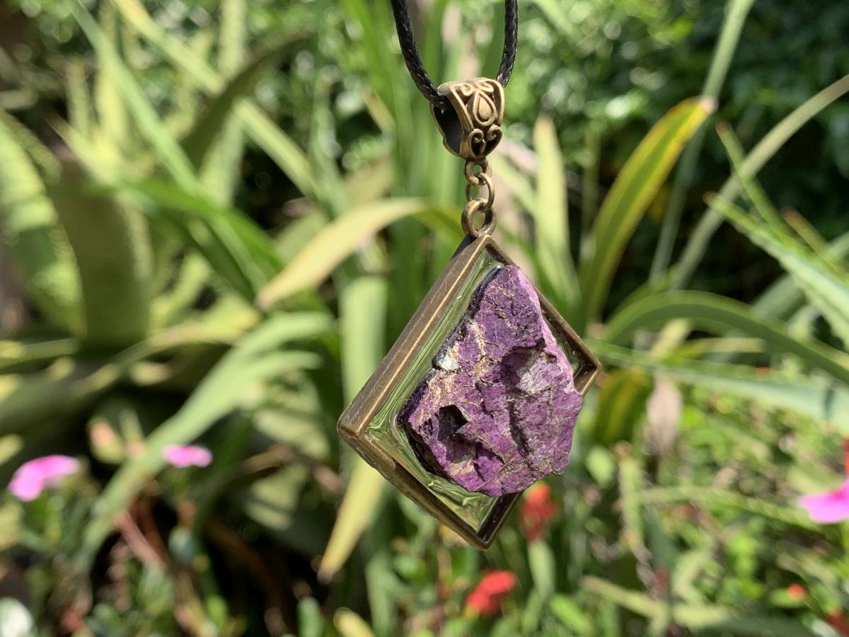 Hand Made Selected Purpurite Metallic Pendant by Adre Designs x 1 From Namibia