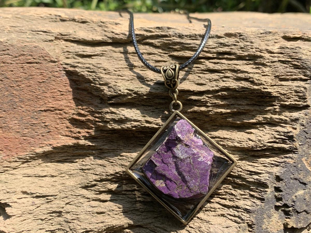 Hand Made Selected Purpurite Metallic Pendant by Adre Designs x 1 From Namibia