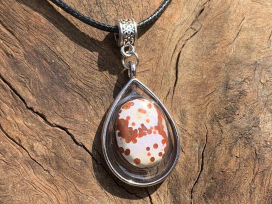 Hand Made Orbicular Ocean Jasper Pendant by Adre Designs x 1 From Madagascar