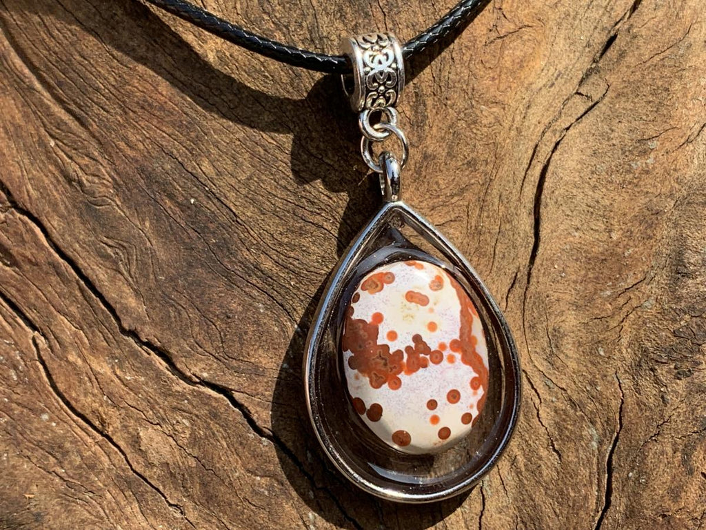 Hand Made Orbicular Ocean Jasper Pendant by Adre Designs x 1 From Madagascar