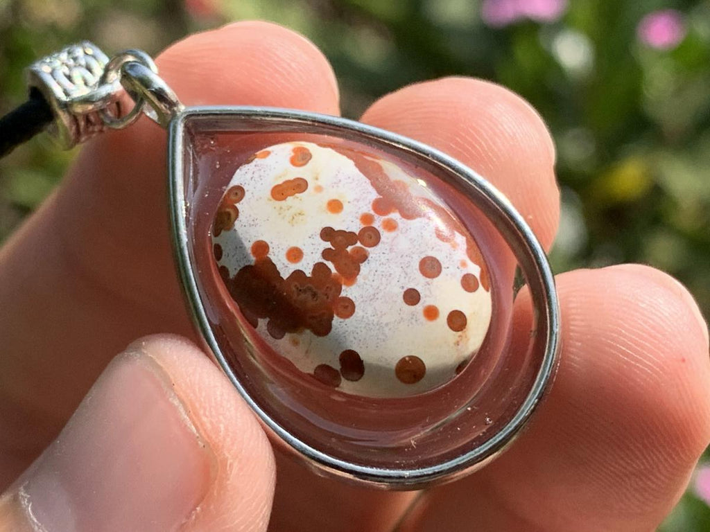 Hand Made Orbicular Ocean Jasper Pendant by Adre Designs x 1 From Madagascar