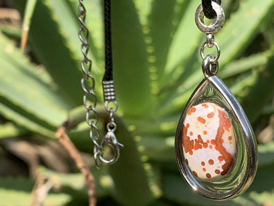 Hand Made Orbicular Ocean Jasper Pendant by Adre Designs x 1 From Madagascar