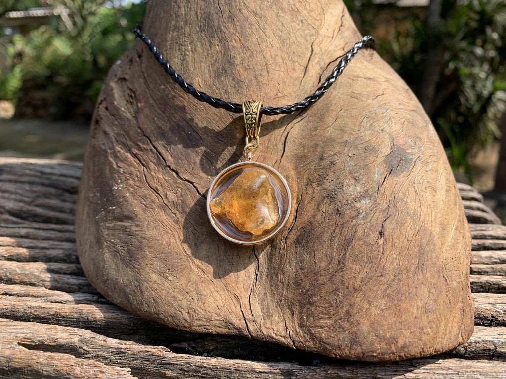 Hand Made Natural Amber Pendant by Adre Designs x 1 From Nosy Varika, Madagascar