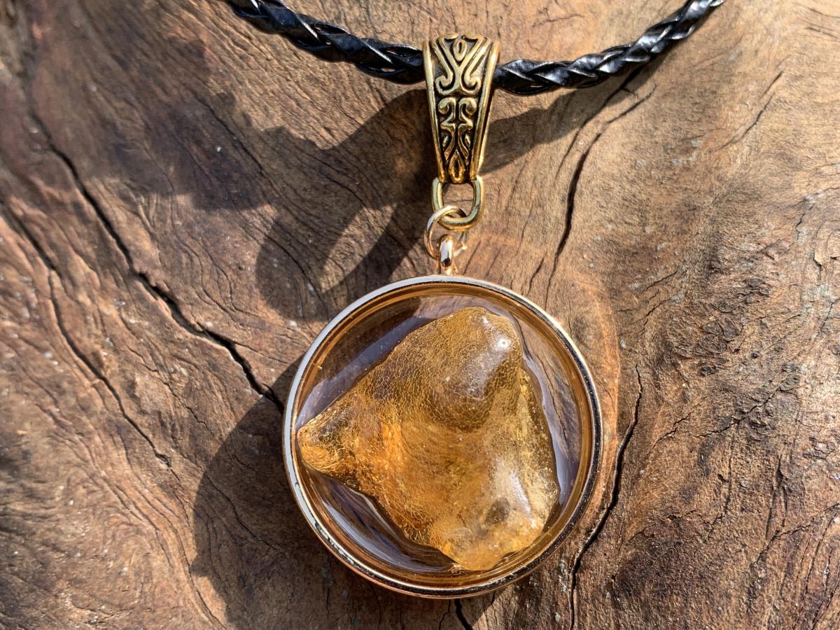 Hand Made Natural Amber Pendant by Adre Designs x 1 From Nosy Varika, Madagascar