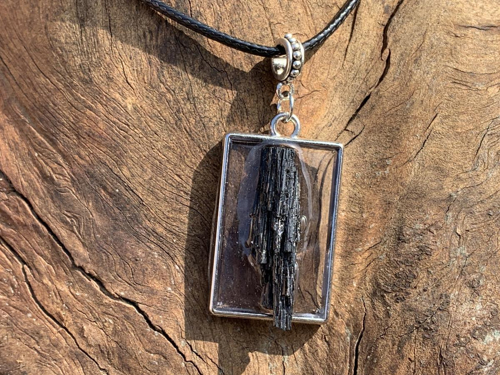 Hand Made Schorl Black Tourmaline Crystal Pendant by Adre Designs x 1 From Erongo, Namibia