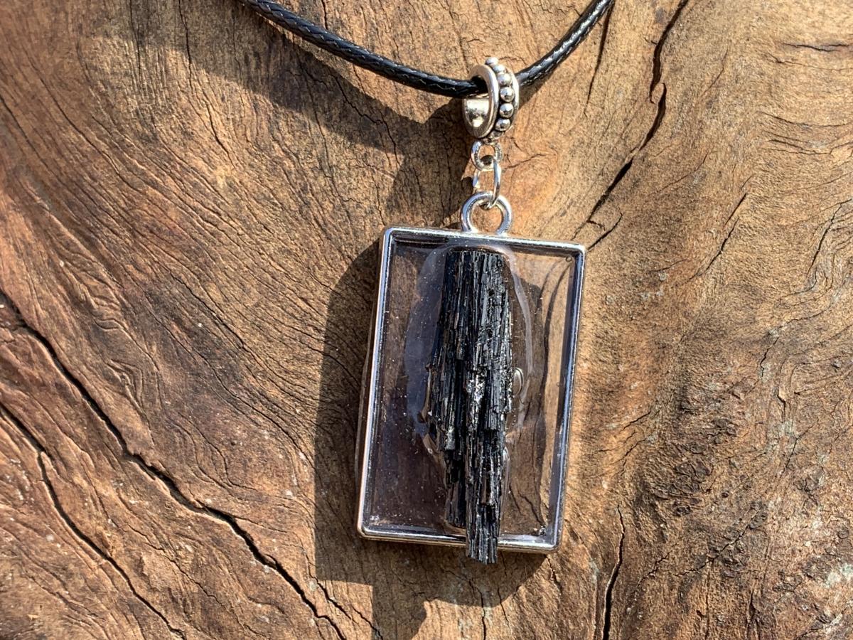 Hand Made Schorl Black Tourmaline Crystal Pendant by Adre Designs x 1 From Erongo, Namibia