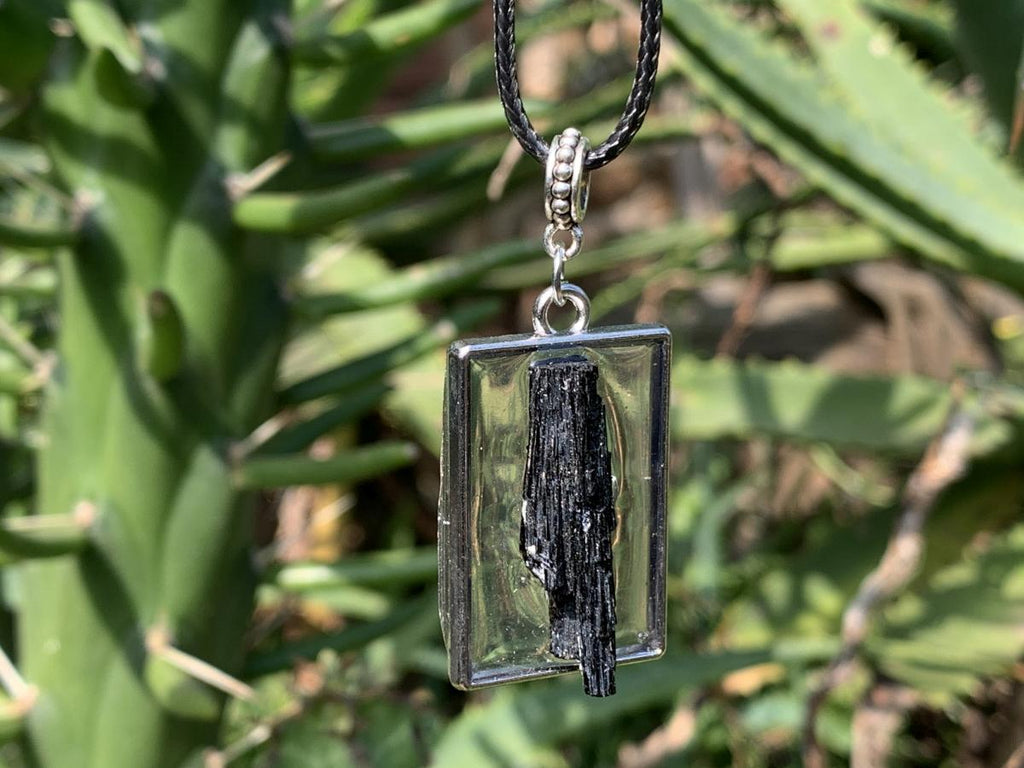 Hand Made Schorl Black Tourmaline Crystal Pendant by Adre Designs x 1 From Erongo, Namibia