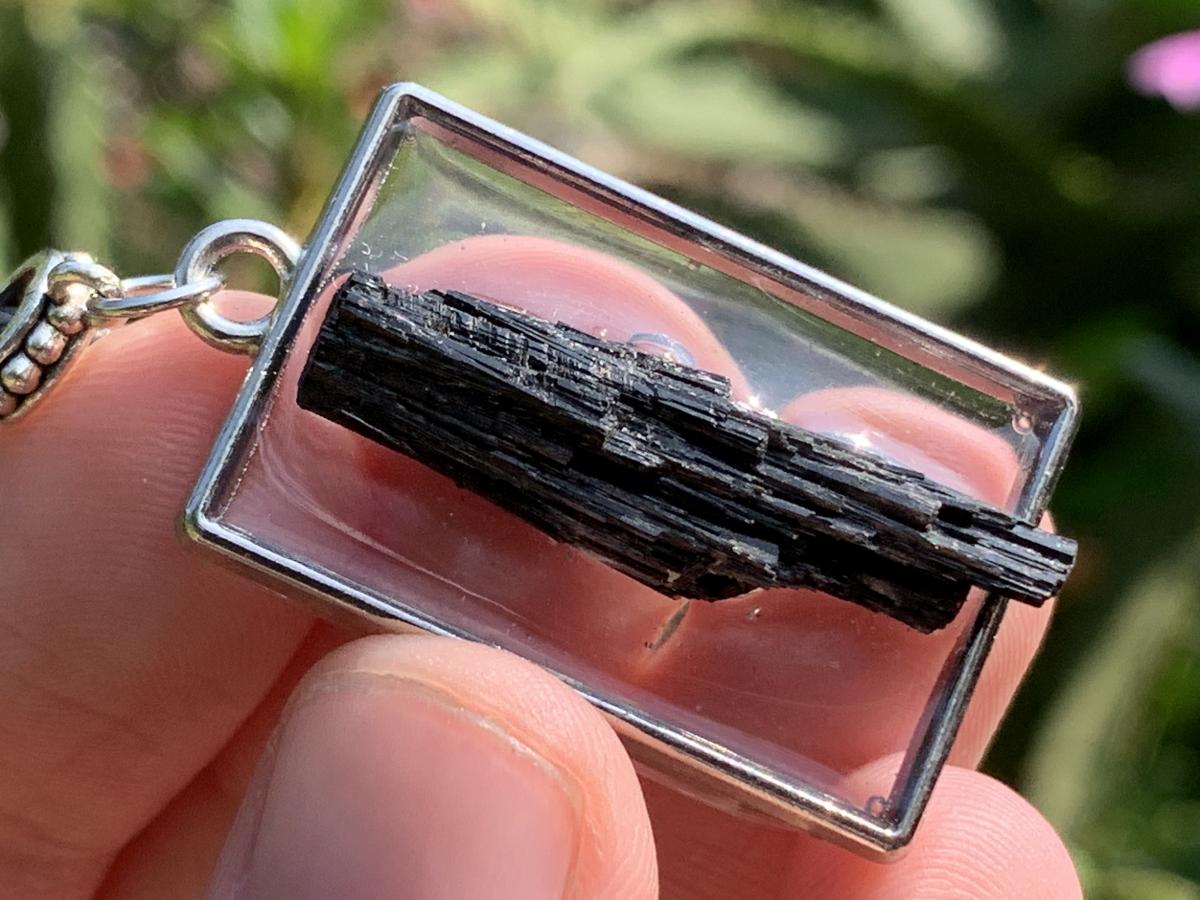 Hand Made Schorl Black Tourmaline Crystal Pendant by Adre Designs x 1 From Erongo, Namibia