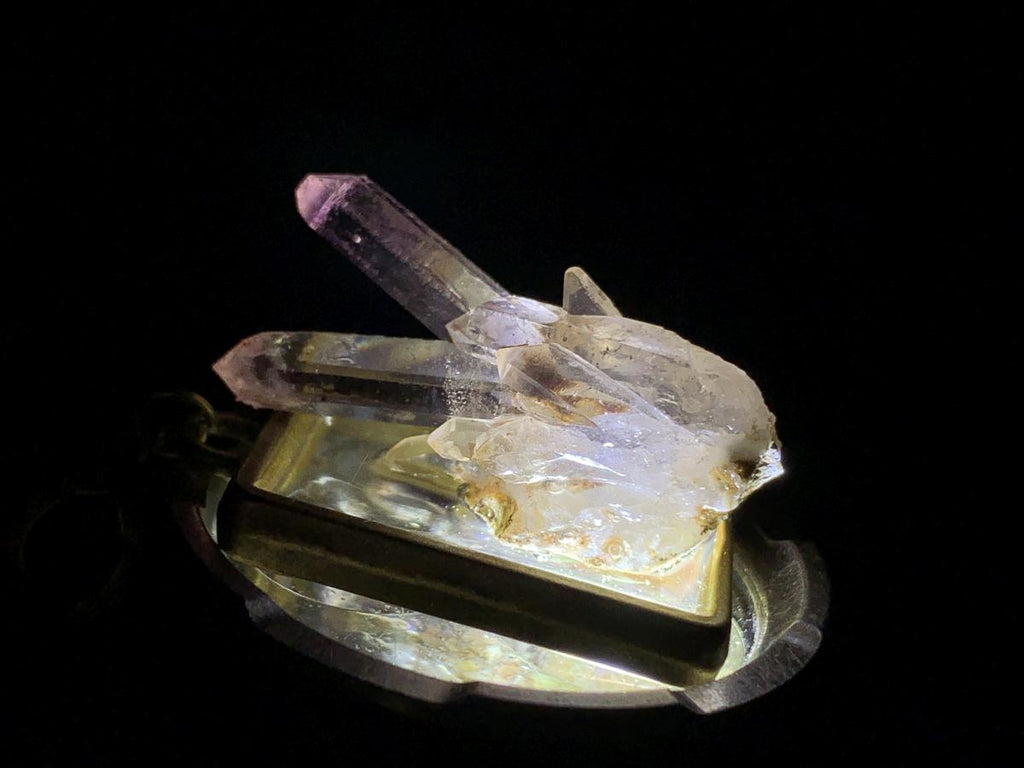 Hand Made Natural Amethyst and Lepidocrocite Quartz Cluster Pendant by Adre Designs x 1 From Brandberg, Namibia