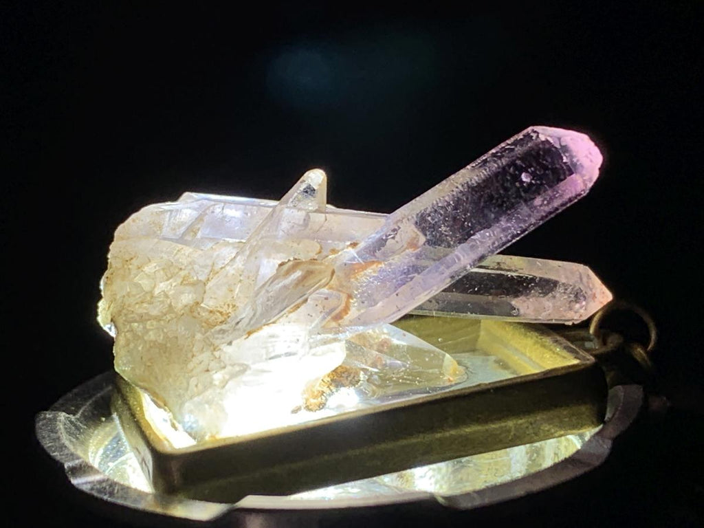 Hand Made Natural Amethyst and Lepidocrocite Quartz Cluster Pendant by Adre Designs x 1 From Brandberg, Namibia