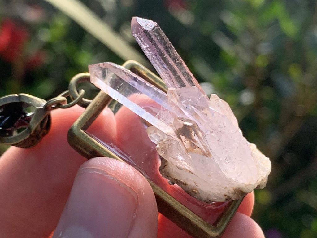 Hand Made Natural Amethyst and Lepidocrocite Quartz Cluster Pendant by Adre Designs x 1 From Brandberg, Namibia