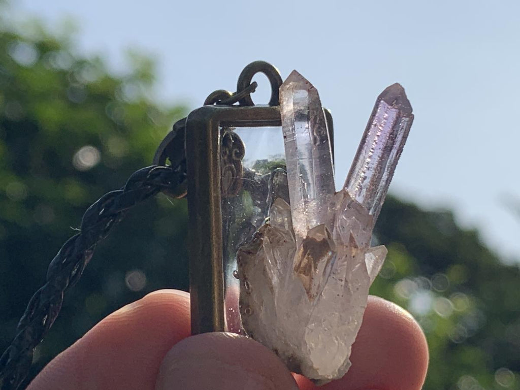 Hand Made Natural Amethyst and Lepidocrocite Quartz Cluster Pendant by Adre Designs x 1 From Brandberg, Namibia