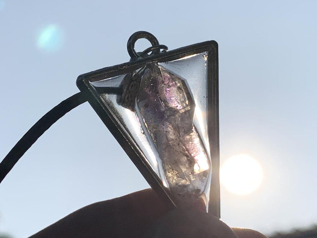 Hand Made Natural Mini Amethyst Crystal Sceptre Pendant by Adre Designs x 1 From Brandberg, Namibia