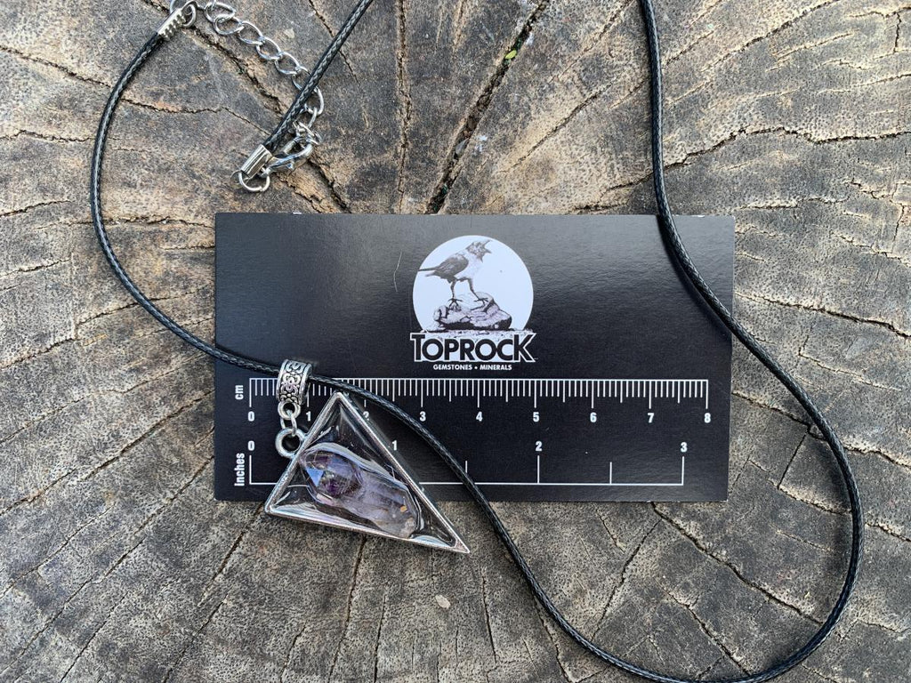 Hand Made Natural Mini Amethyst Crystal Sceptre Pendant by Adre Designs x 1 From Brandberg, Namibia