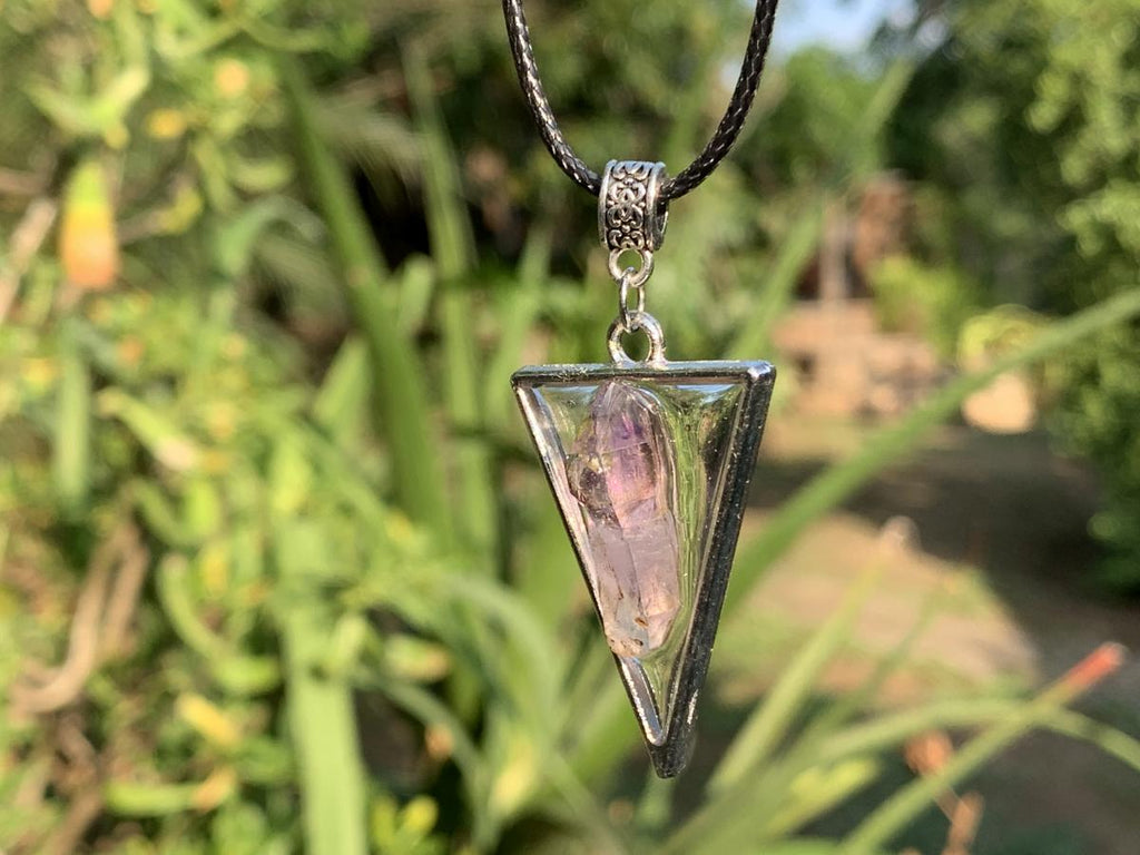 Hand Made Natural Mini Amethyst Crystal Sceptre Pendant by Adre Designs x 1 From Brandberg, Namibia