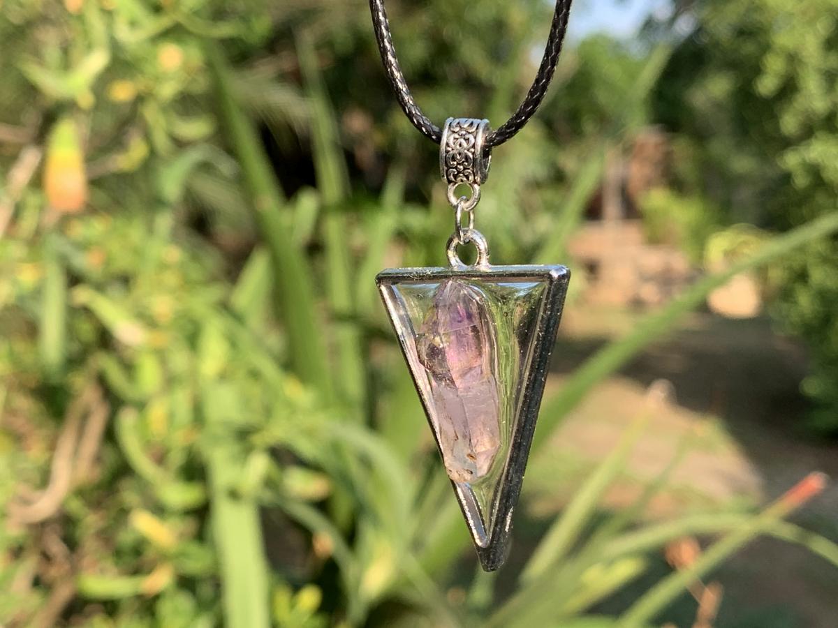 Hand Made Natural Mini Amethyst Crystal Sceptre Pendant by Adre Designs x 1 From Brandberg, Namibia