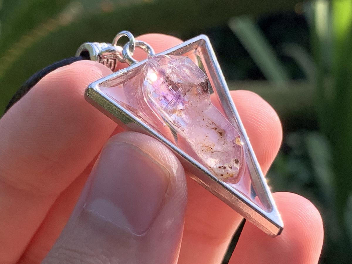 Hand Made Natural Mini Amethyst Crystal Sceptre Pendant by Adre Designs x 1 From Brandberg, Namibia