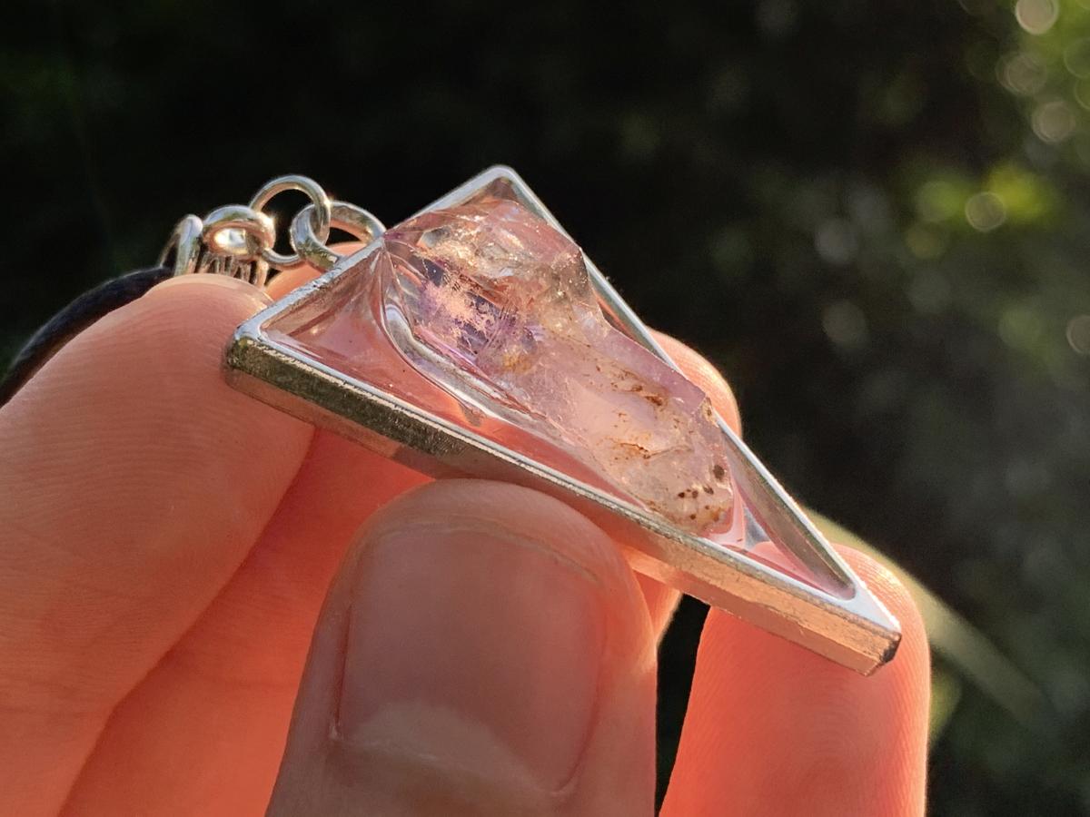 Hand Made Natural Mini Amethyst Crystal Sceptre Pendant by Adre Designs x 1 From Brandberg, Namibia