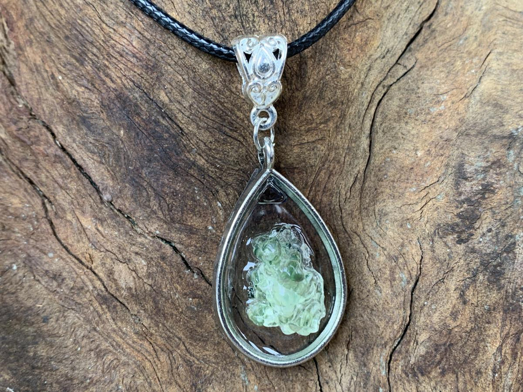 Hand Made Natural Fluorescent Hyalite Opal Crystal Pendant by Adre Designs x 1 From Erongo, Namibia