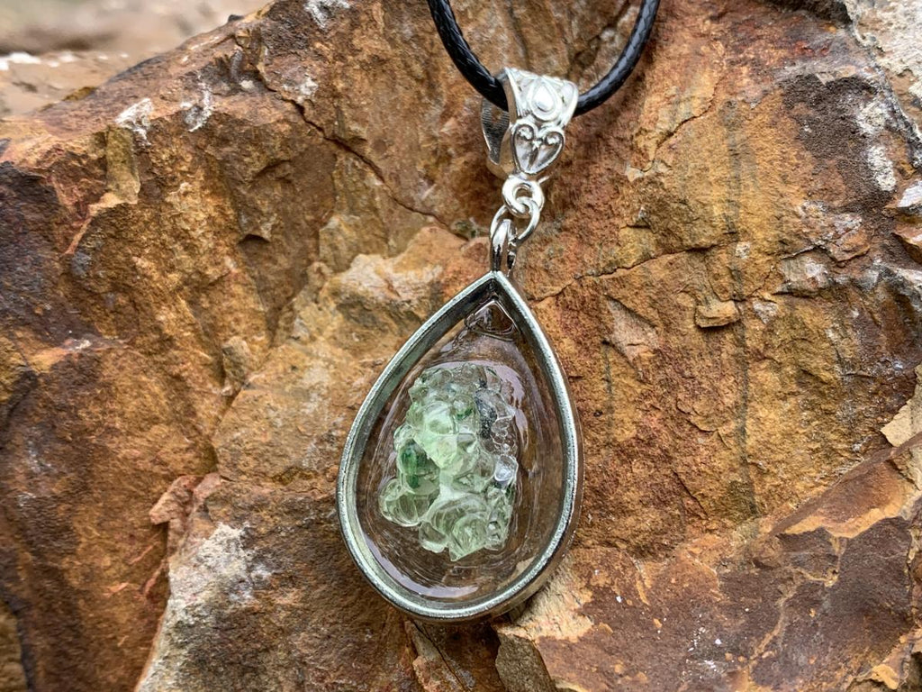 Hand Made Natural Fluorescent Hyalite Opal Crystal Pendant by Adre Designs x 1 From Erongo, Namibia