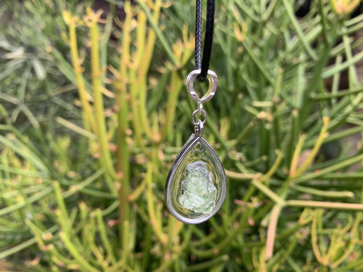 Hand Made Natural Fluorescent Hyalite Opal Crystal Pendant by Adre Designs x 1 From Erongo, Namibia