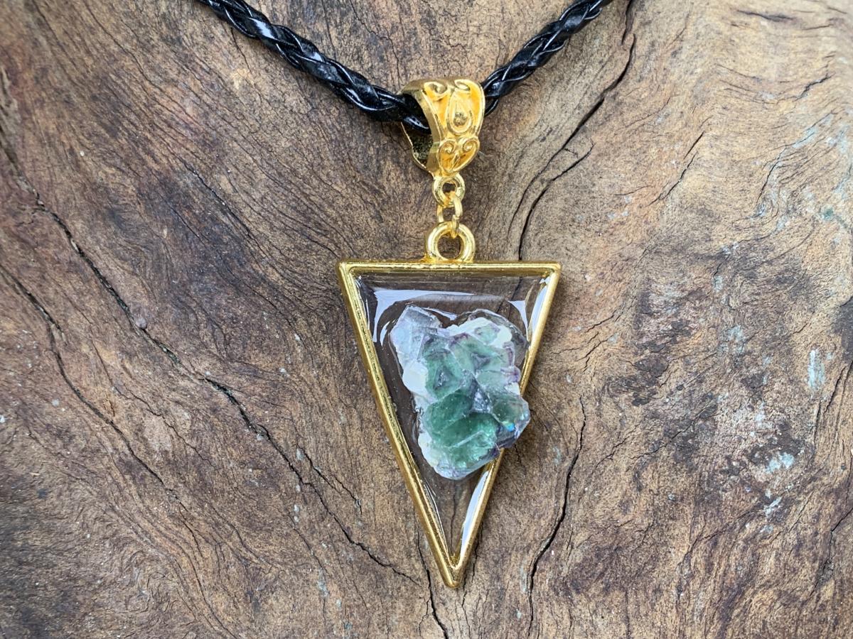 Hand Made Natural Watermelon Fluorite Crystal Pendant by Adre Designs x 1 From Erongo, Namibia
