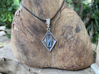 Hand Made Natural Aquamarine with Schorl Black Tourmaline Crystal Pendant by Adre Designs x 1 From Erongo, Namibia