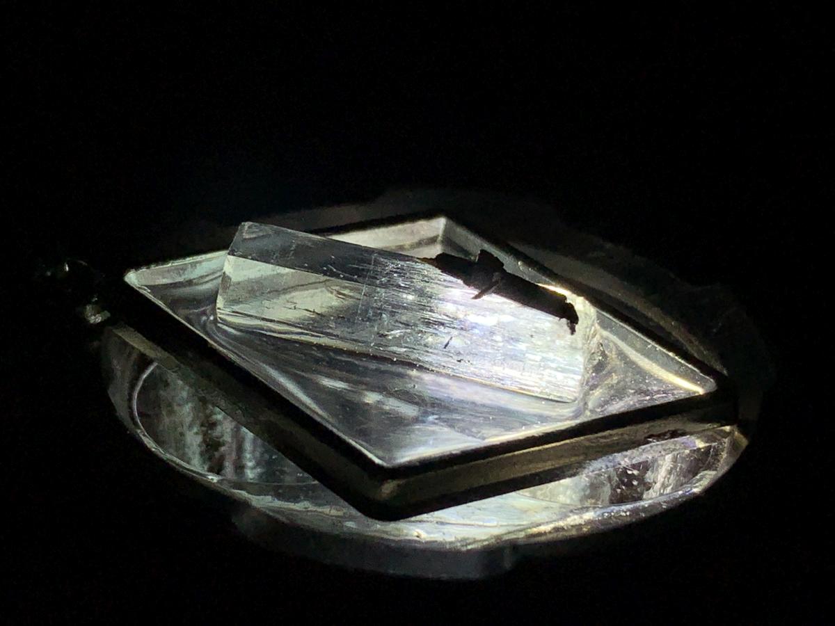 Hand Made Natural Aquamarine with Schorl Black Tourmaline Crystal Pendant by Adre Designs x 1 From Erongo, Namibia