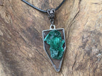 Hand Made Natural Fibrous Silky Malachite Crystal Pendant by Adre Designs x 1 From the Congo