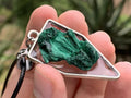 Hand Made Natural Fibrous Silky Malachite Crystal Pendant by Adre Designs x 1 From the Congo