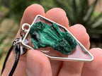 Hand Made Natural Fibrous Silky Malachite Crystal Pendant by Adre Designs x 1 From the Congo