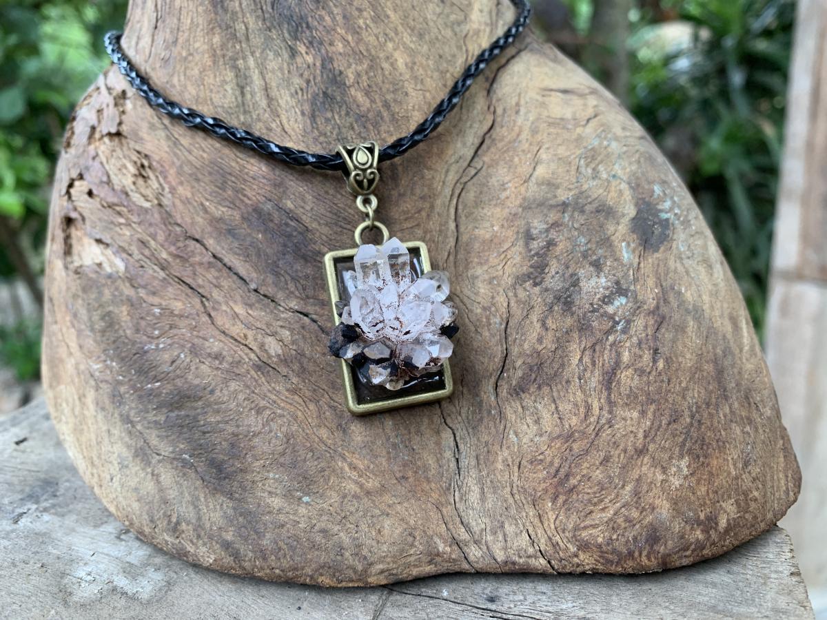 Hand Made Natural Hedgehog Quartz Cluster Pendant by Adre Designs x 1 From Brandberg, Namibia