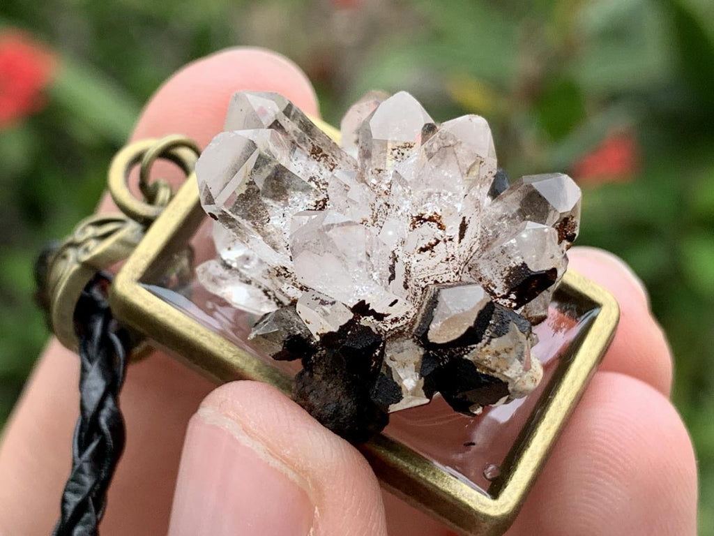 Hand Made Natural Hedgehog Quartz Cluster Pendant by Adre Designs x 1 From Brandberg, Namibia