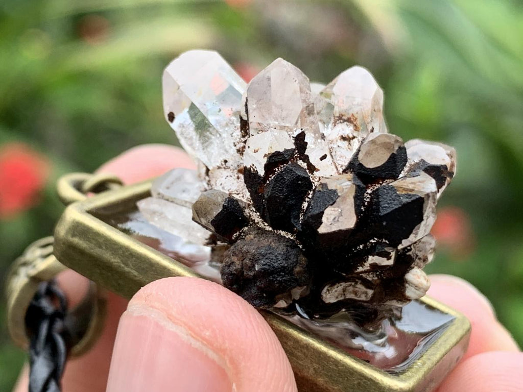 Hand Made Natural Hedgehog Quartz Cluster Pendant by Adre Designs x 1 From Brandberg, Namibia