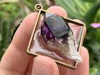 Hand Made Natural Dark Purple Amethyst Crystal Pendant by Adre Designs x 1 From Brandberg, Namibia